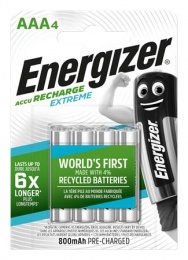 Tölthető elem, AAA mikro, 4x800 mAh, előtöltött, ENERGIZER "Extreme"